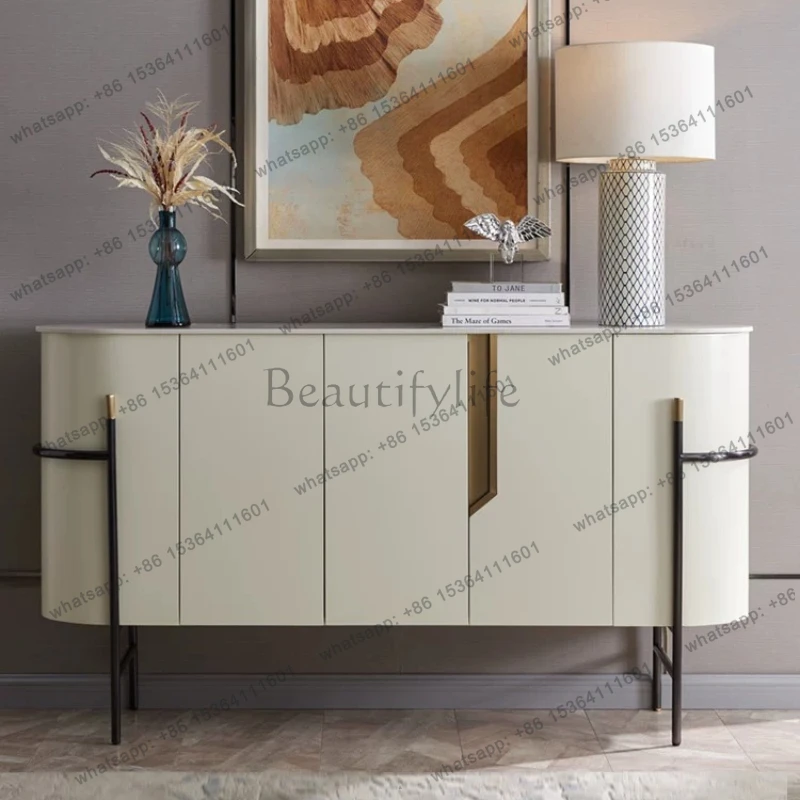 

Simple modern entrance cabinet light luxury style entrance door is facing the shoe cabinet solid wood
