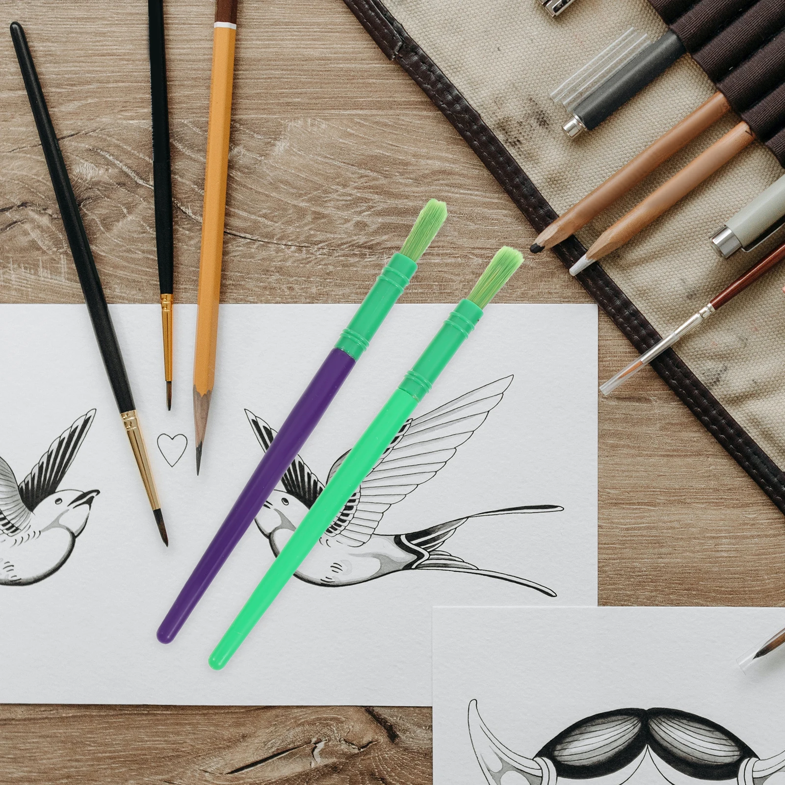 

15 Pcs Oil Paint Brush Set Children DIY Watercolor Plastic Multi Function Portable Painting Tool Kit Artist Supplies