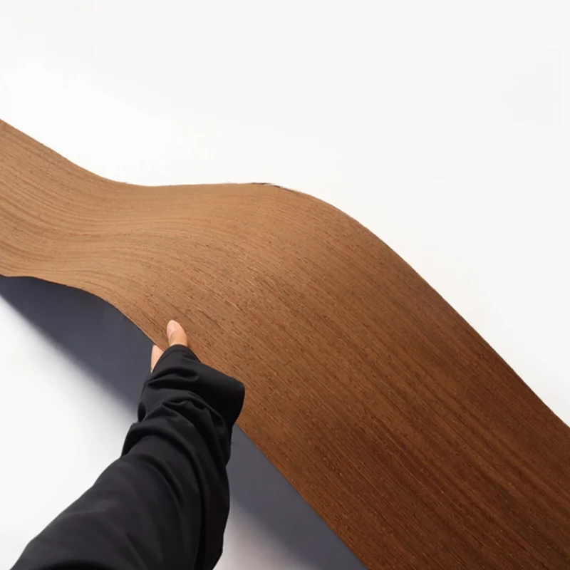 0.5mm Solid Siamese Senna Wood Veneer for Guitar Instrument Panel Furniture Cabinet Doors Tabletop Decor Dark Brown L:200X17cm