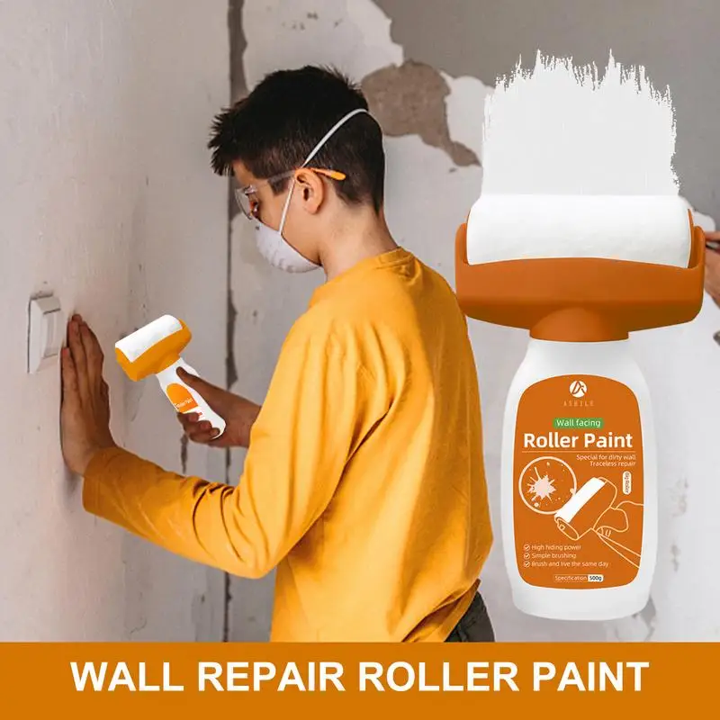 Touch Up Paint Roller Wall Repair Roller Paint Portable Household Paint Brush For Bathroom Kitchen Living Room Toilet Bedroom