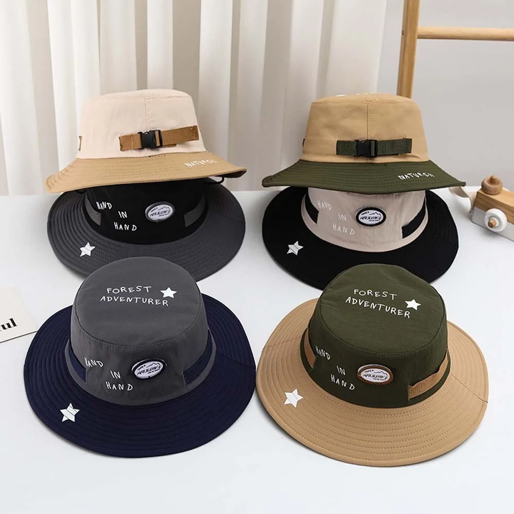 

Thin Breathable Children Fisherman Hat Contrast Color Korean Style Bucket Cap Soft Comfortable Quick-dry Sun Hat Summer