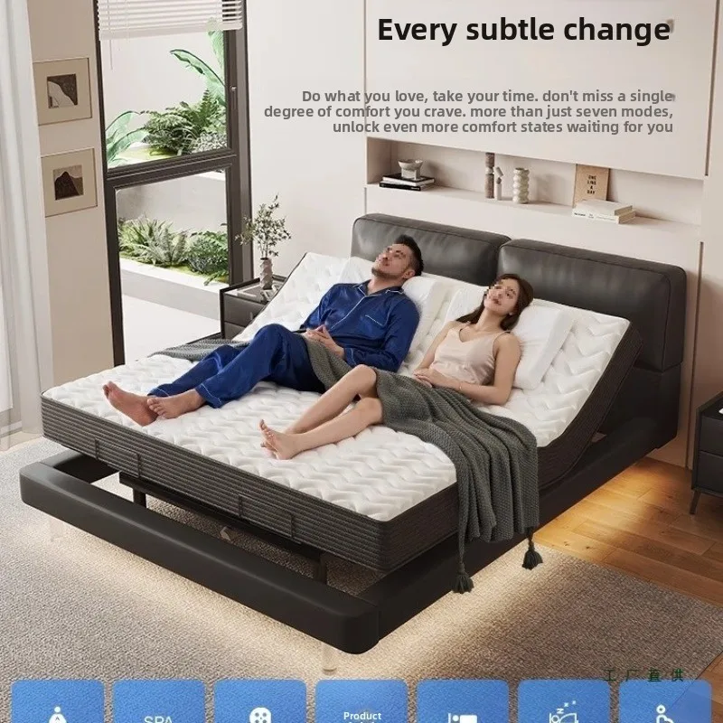 Smart electric bed, multi-functional lifting floating bed, zero gravity massage, coaxing double bed
