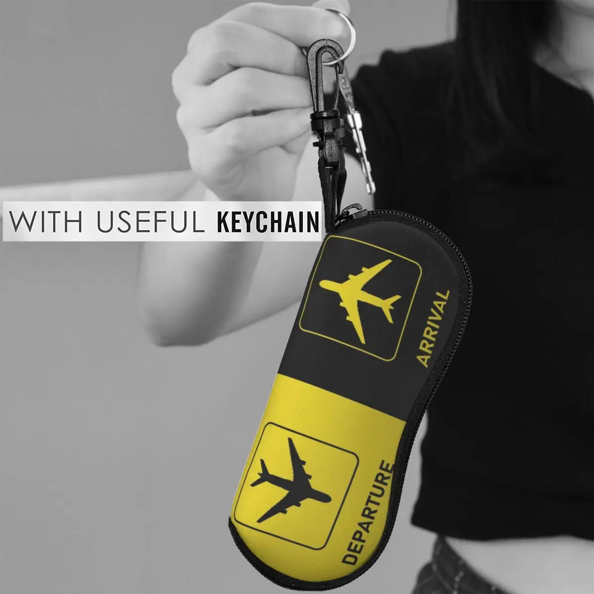 الطيران وصول رحيل تي شيرت والمزيد شل نظارات حالة النظارات الشمسية المحمولة مربع النساء الرجال لينة النظارات حقيبة الحقيبة