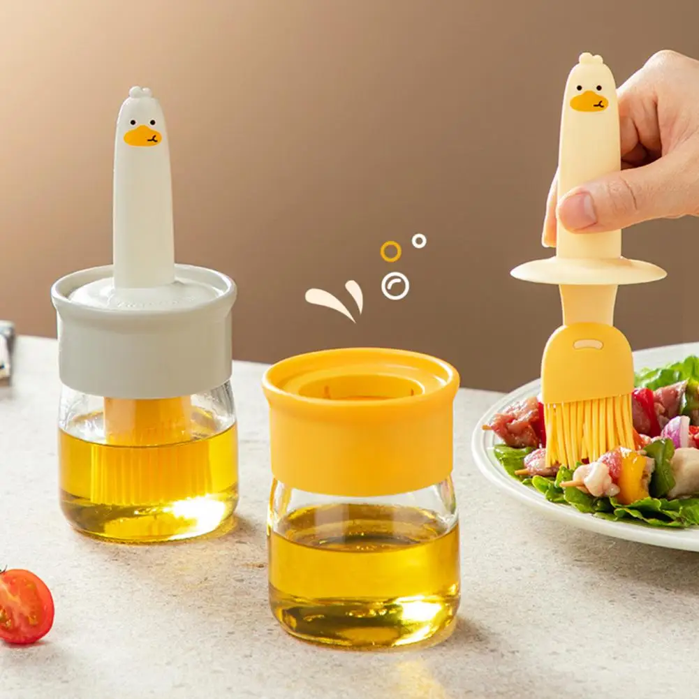 Household Oil Pot Food Grade Applying Grease Camping Gadgets Silicone Integrated Design Barbecue Brush Kitchen Supplies