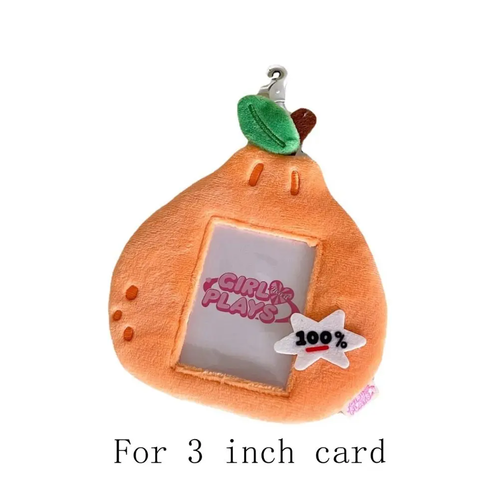 ID Card Cover With Keychain Pendant Plush Photocard Holder Cartoon Korean Style Bus Card Holder Fluffy Cute School