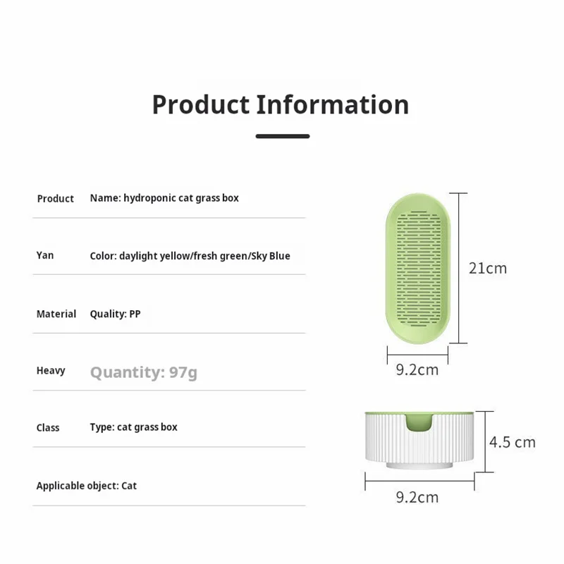 Easy Growth Hydroponic Cat Grass Box Dish Growing Pot Cat Treats Catnip Hydroponic Soilless Planting Cat Grass Set Without Seeds - view 3