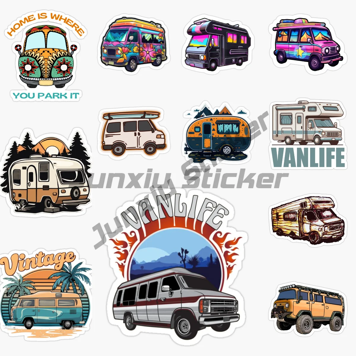

Van Life Camper Van Car Stickers and Decals Fashion Diy Hip Hop Waterproof VAN RV Graffiti Sticker Vinyl Self-adhesive Stickers