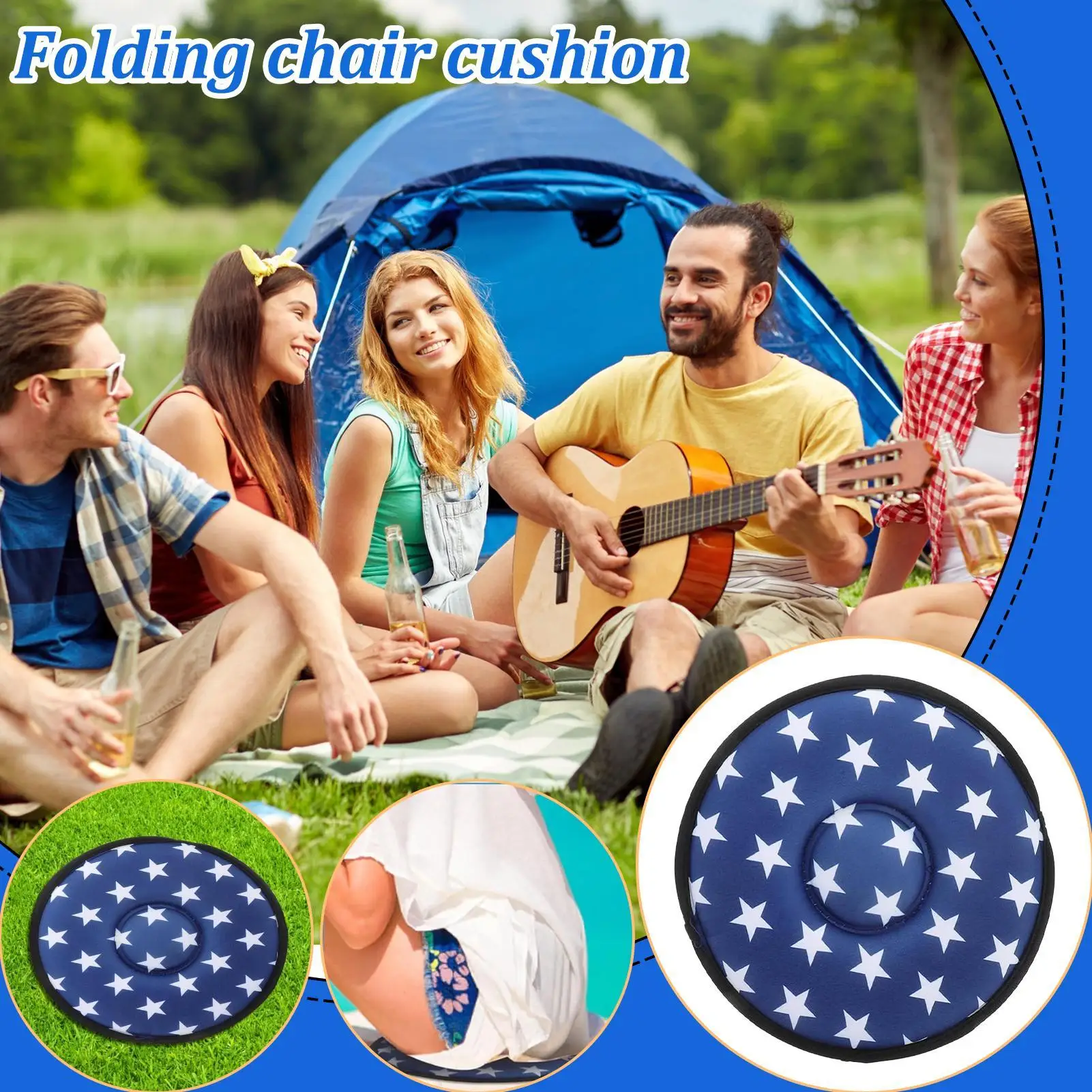 Chair Seat Cushion Multifunctional Foldable Seat Mat For Travel Ergonomic Support Stool Mat For Hiking Beach Campsite Picnic