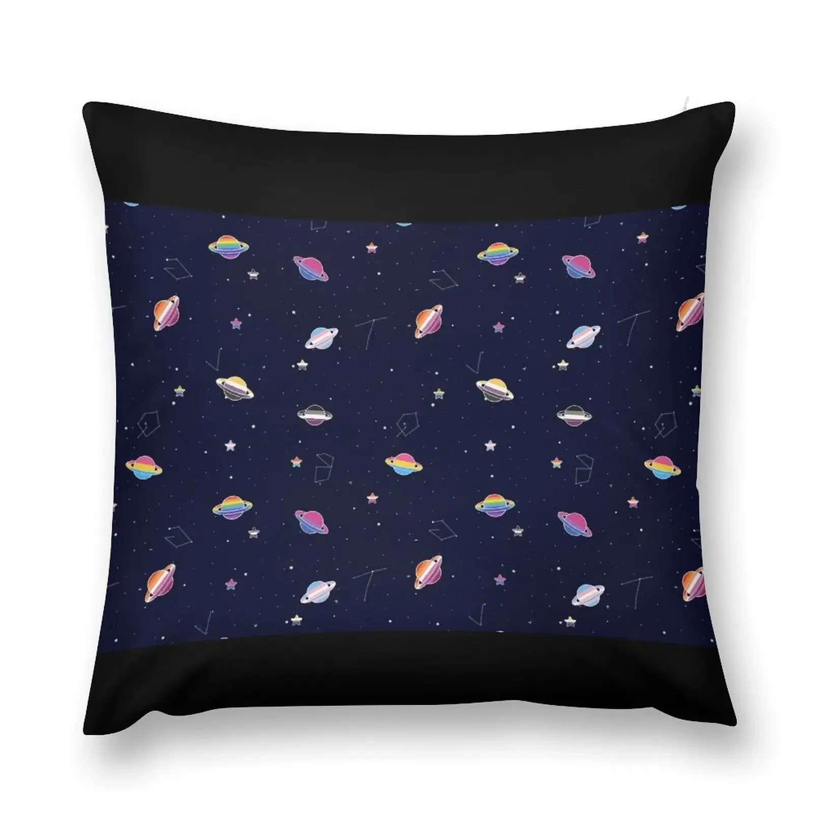 LGBTQ Pride Planets & Stars in Space Pattern Mask ornamental pillows Plaid Sofa Sofa Covers For Living Room Luxury Pillow Cover