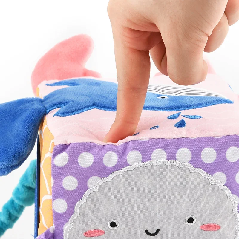 어린이 퍼즐 플러시 장난감 아기 동물인지 주사위 교육 계몽 유아 침대 옆 딸랑이 진정 감정 수면 보조