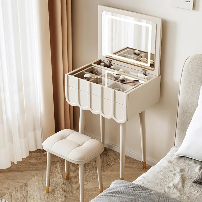 Cream Wind Flip Dresser Small Bedroom Modern Simple Multifunctional Storage Cabinet Makeup Table Rental House Spot