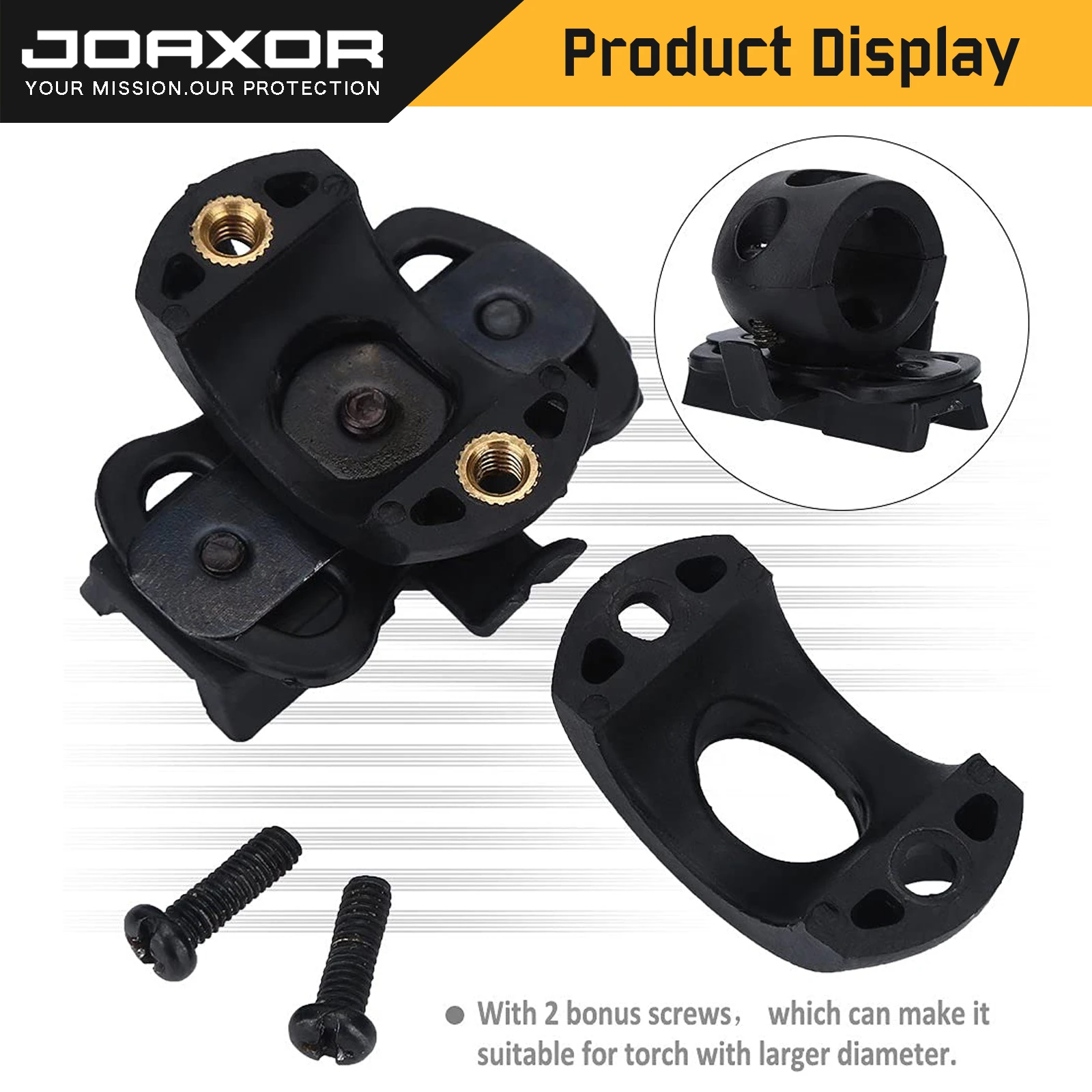 JOAXOR Tactical Helmet Accessories Flashlight Holder Mount NVG Quick Helmet Rail Portable Plastic Flashlight Holder