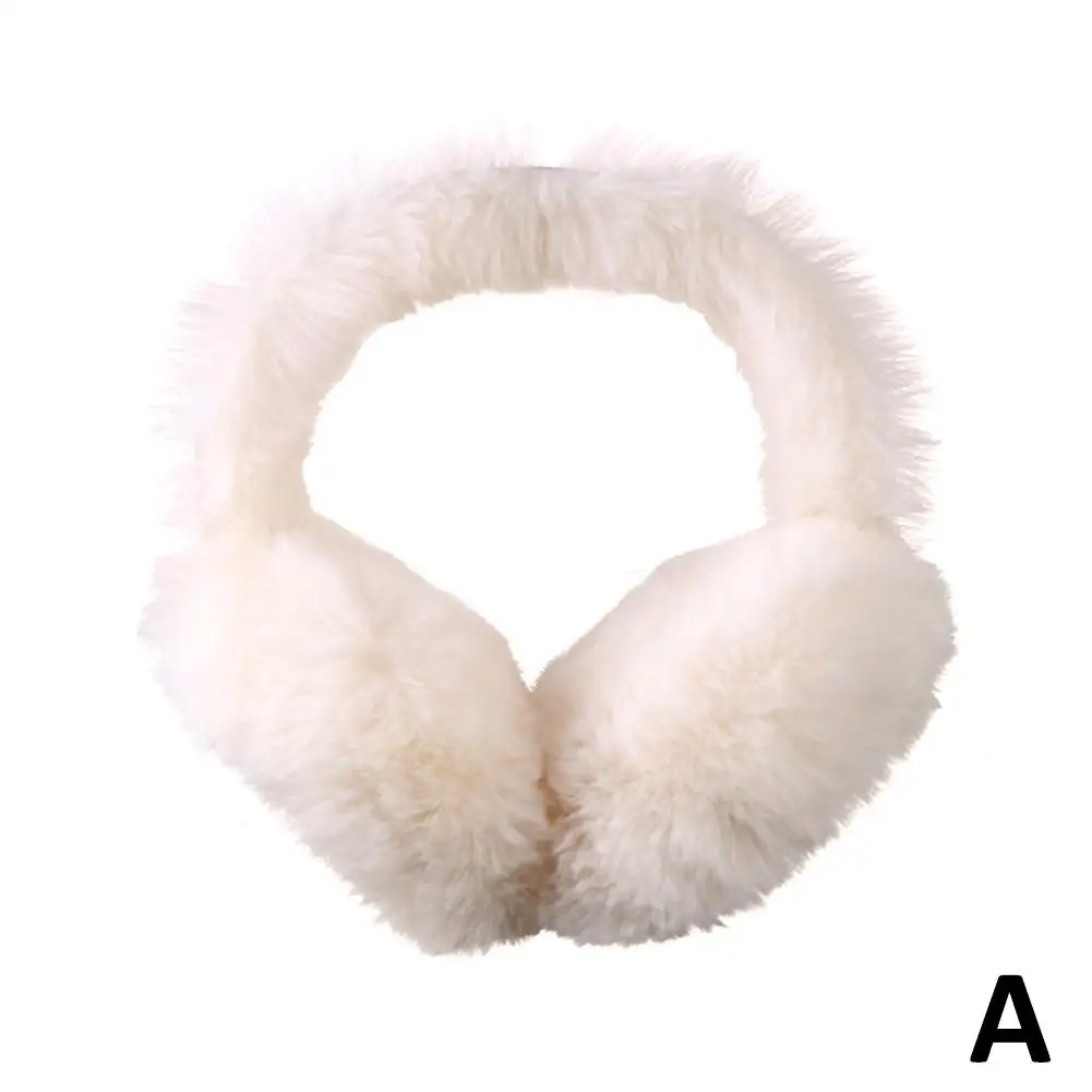 Earmuffs Plush Women's Warm Autumn And Winter Student Ear Folding Cycling Antifreeze Earmuffs Rabbit Fur Imitati C2z9