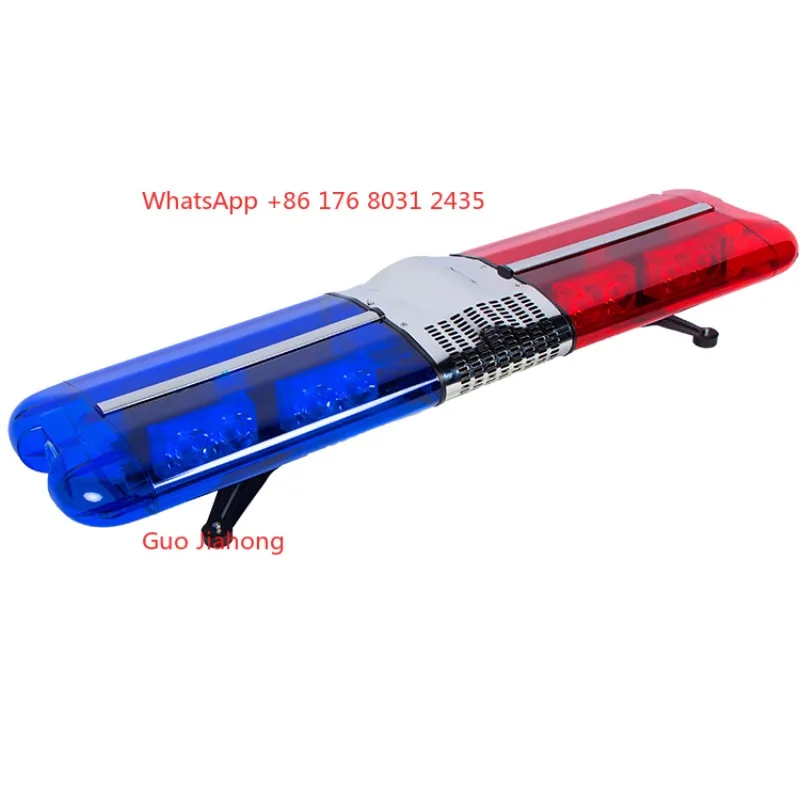 47 Inch 12V 260W Red Blue Emergency Led Warning Lightbar Light Bars with Built in Speaker Amplifier and Siren