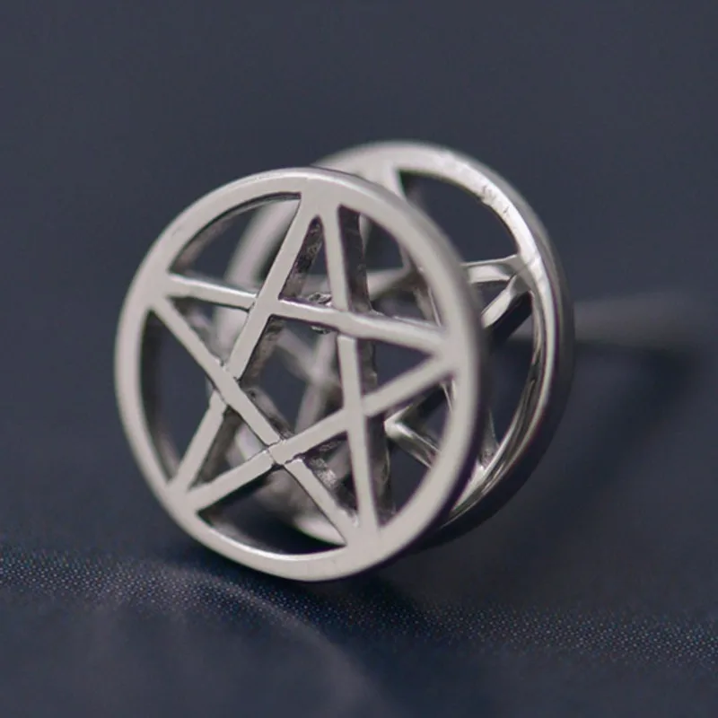Mystical Pentagram Earrings for Women: Timeless Silver Color Studs Embracing Magic and Mystery in a Stylish, Modern Design