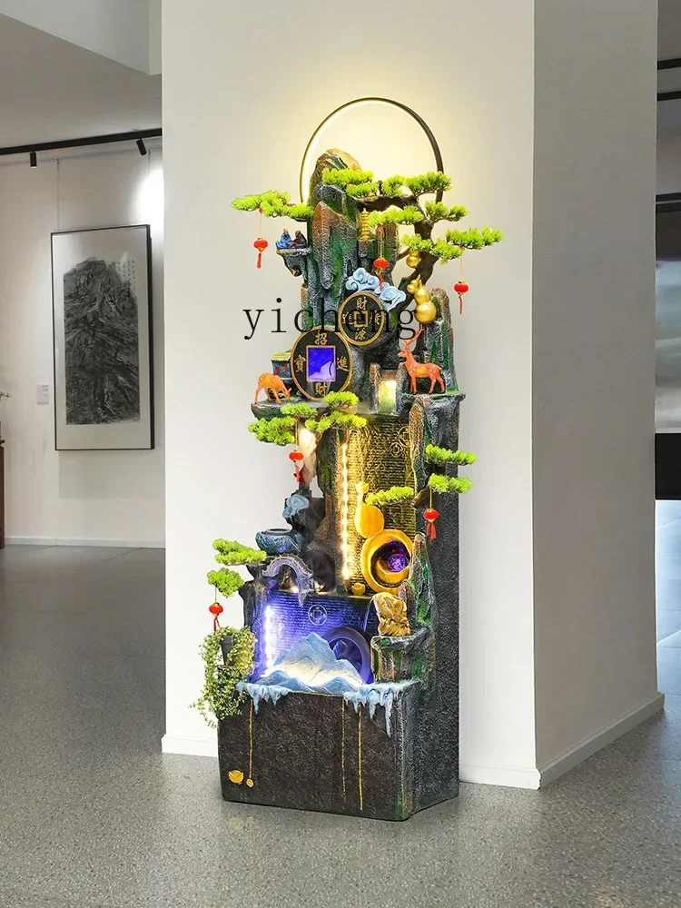 TQH-i7.7 living room fish tank ornament floor-to-ceiling circulating water TV cabinet to the transfer ball entrance landscape