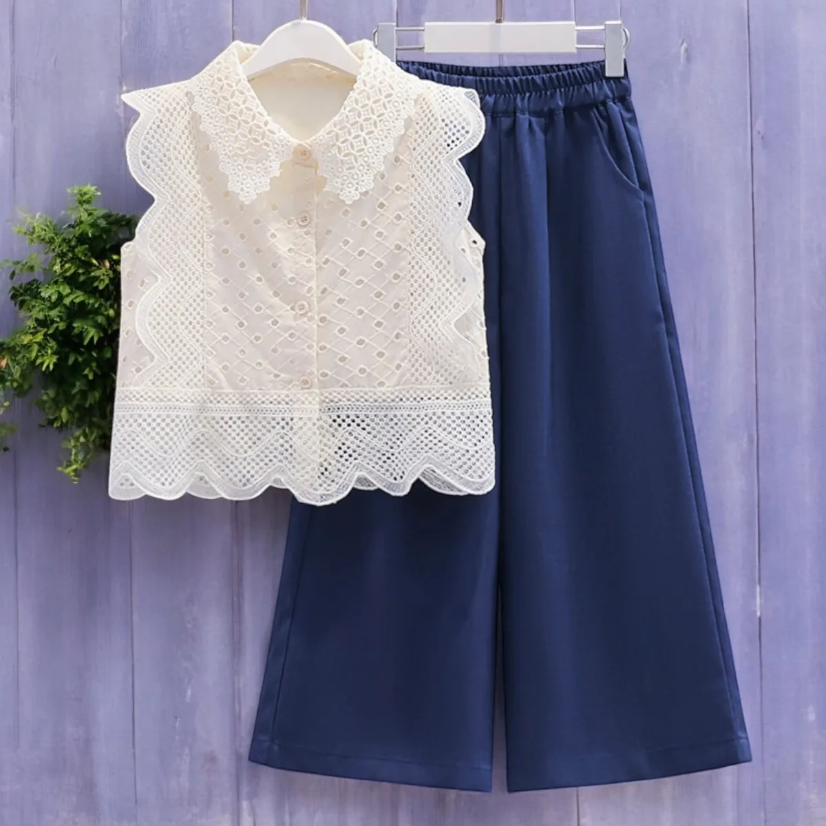 

Summer Kids Denim Suit for Girls Outfits Baby Costumes Shirt & Pants 2pcs School Teenagers Tracksuit Kids Sets 5 7 9 11 12 Years