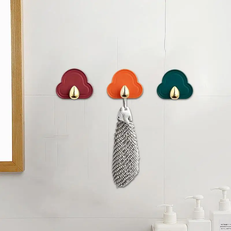 Crochets Muraux Utilitaires avec Bandes Adhésives, Étanches à l'Huile, pour Serviettes, Décorations dans les Espaces de Vie