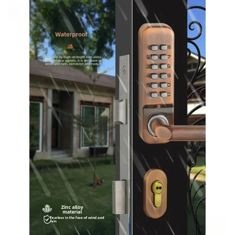 

Double-sided mechanical combination lock, combination electric door, courtyard door, garden door, sun protection