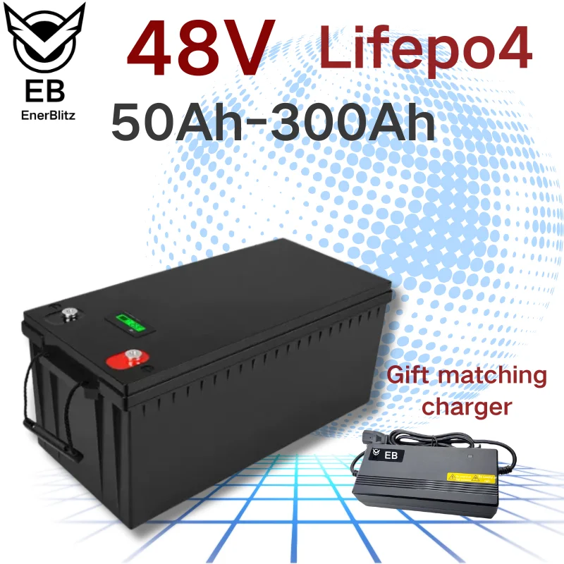 

EB 48V 50Ah 100Ah 150Ah 200Ah 300Ah Lifepo4 Lithium Battery pack bluetooth Parellel for Solar system 3000W 5000W 6000W Inverter