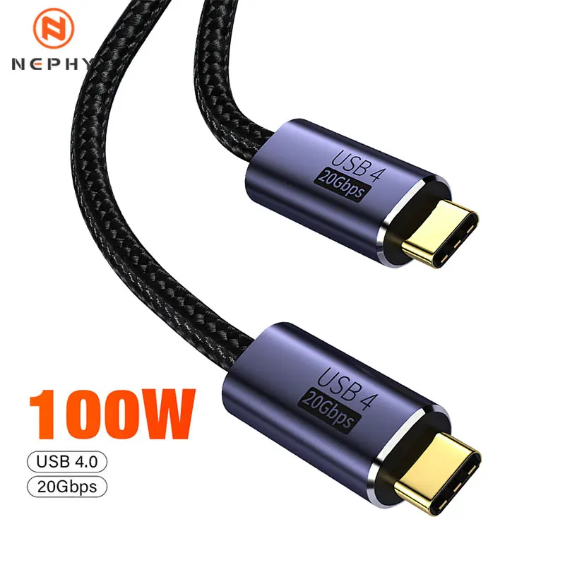 Vergoldetes USB4.0 20 Gbit/s Thunderbolt 3 USB C auf C-Kabel PD 100 W 5 A Schnelllade-Typ-C-Kabel 8K@60Hz-Kabel für MacBook Pro 3 m