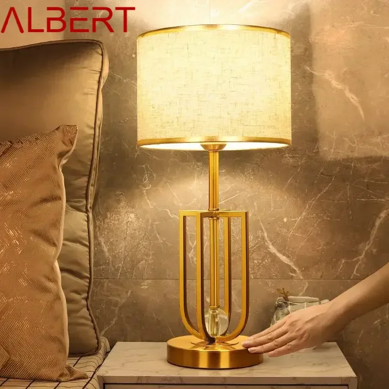 ALBERT Modern Touch Dimming Table Lamp Vintage LED Creative Crystal Simple Desk Lights for Home Living Room Bedroom