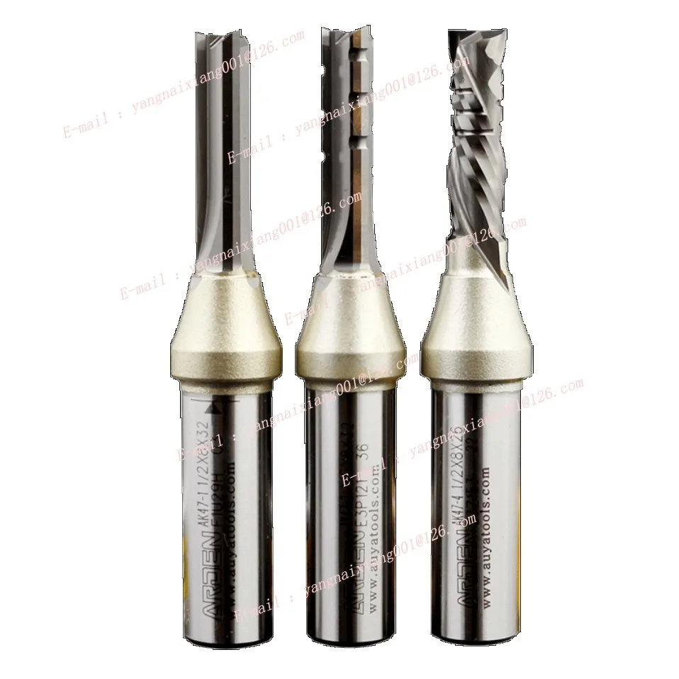 3 Flutes TCT Straight Router Bit 3-blade Cutting CNC Milling Cutter Carbide Cutter for Wood MDF Multilayer Particle Board