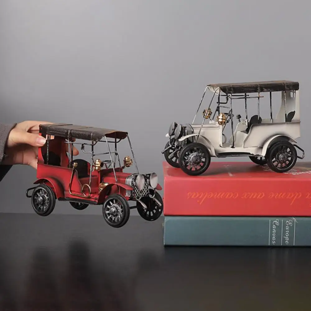 Vintage Iron Art Old Car Model Craft Desktop Ornament Kids Toy Collection Gift Decoration for Home Bedroom декор для дома