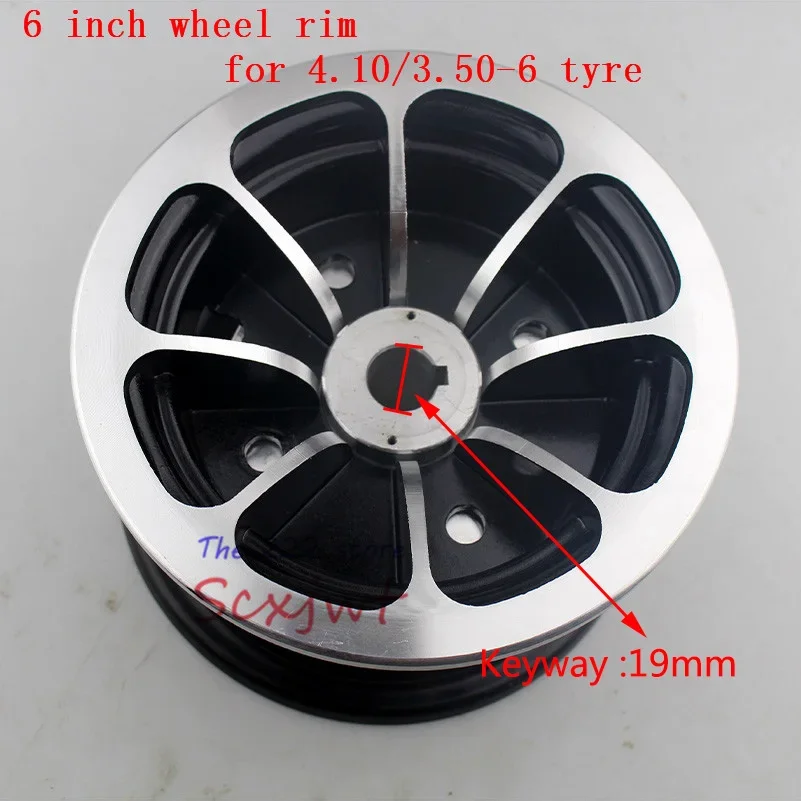 

6-inch keyway Aluminum alloy wheel hub fits for 4.10/3.50-6 tyres inner tube 6 '' ATV kart car Scooter Snow sweeper rims
