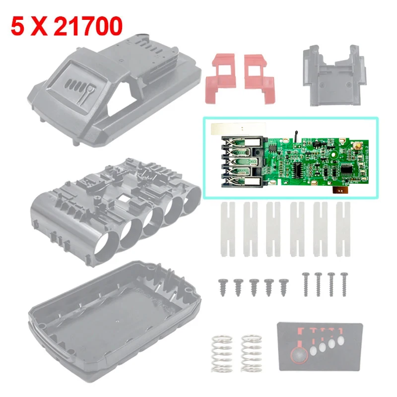 10* 21700 Li-ion Battery PCBA Charging Protection Board For Milwaukee for M18 18V 20V 8Ah Lithium Battery 5 X 21700