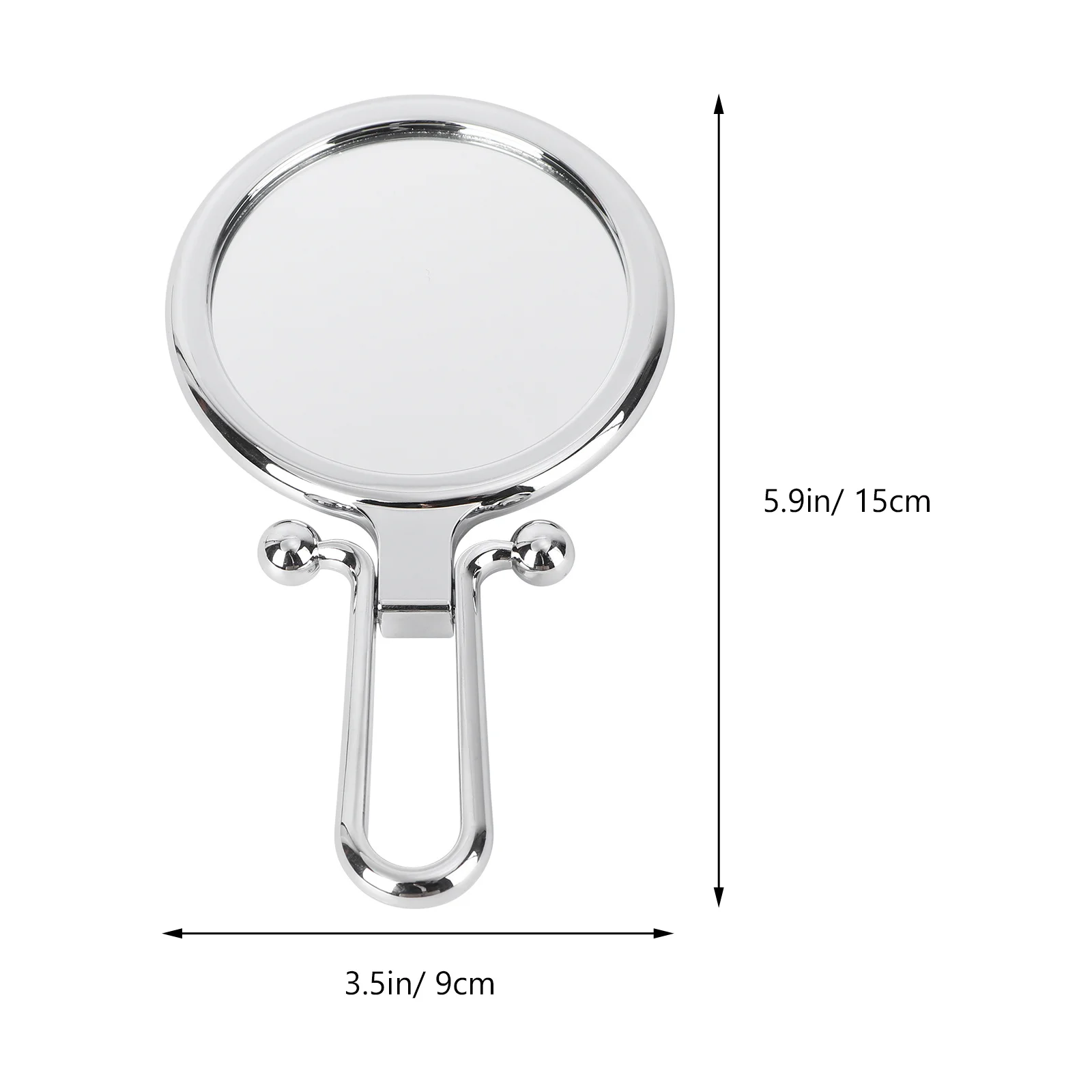 1Pcs Folding Round Portable Makeup Mirror Silver Small Lightweight Chic Compact Clear Mirror for Travel Home Salon Use