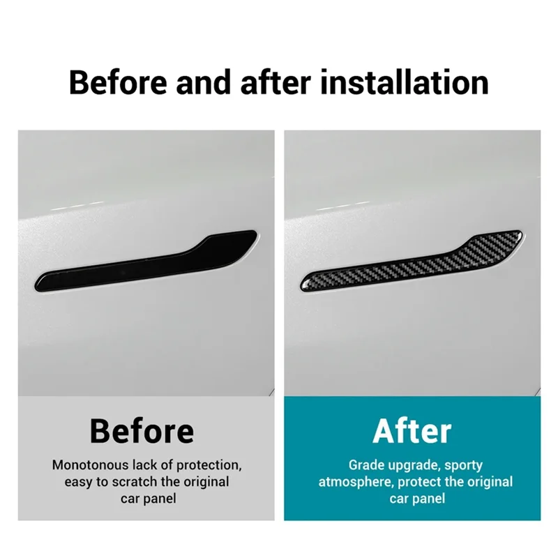 

Carbon Fiber For Tesla Model 3 Highland 2024 Car Door Handle Cover Sticker Trim Cover Accessories