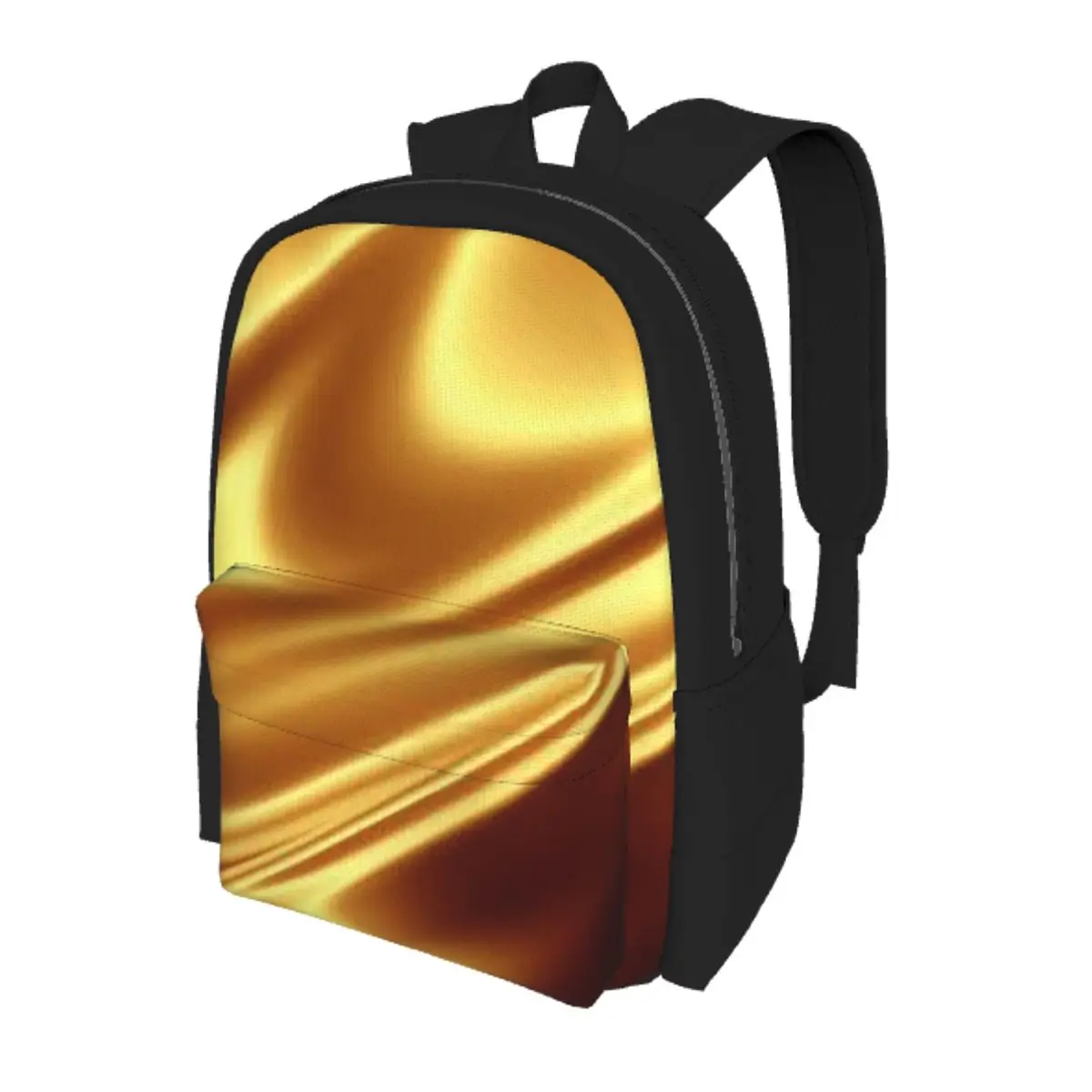 

Golden Fabric Geometric Wave Pattern Student Backpack School Bag Hiking Travel Daypack for Boys Girls Bookbag Shoulder Bags