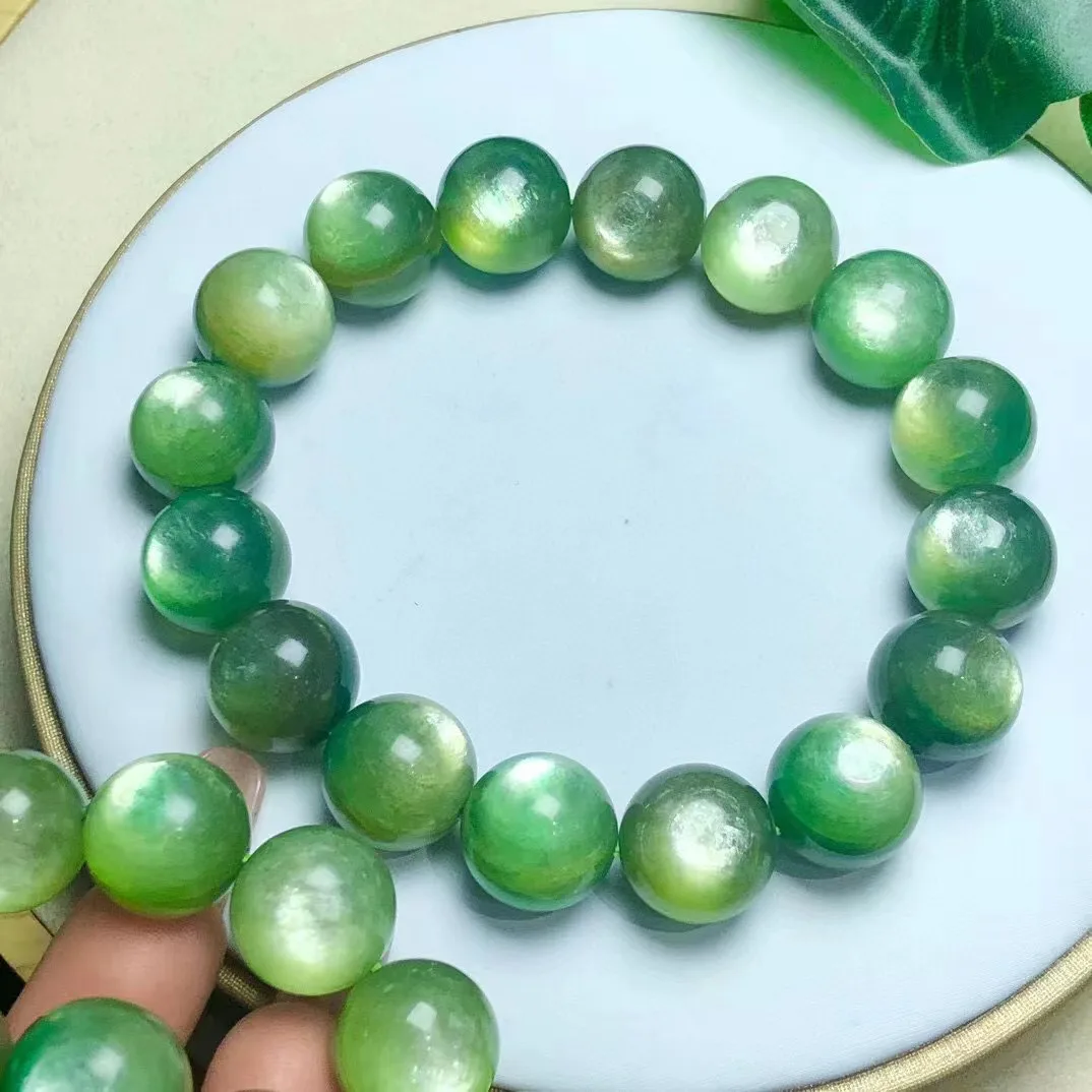 Imagem -02 - Verde Lepidolite Cristal Cura Bead Pulseira Moda Jóias Presente para Amigos de Alta Qualidade Venda Quente 11 a 12.5 mm Natural