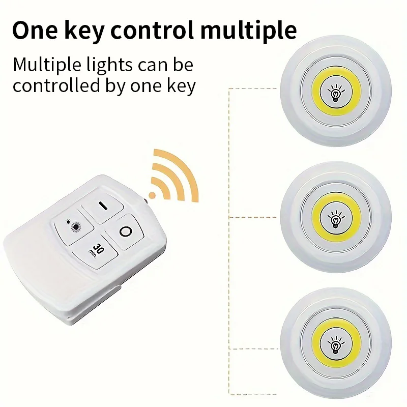 

Беспроводной Регулируемый ночник для гардероба с дистанционным управлением, лампа с аккумулятором для дома, спальни, кухни