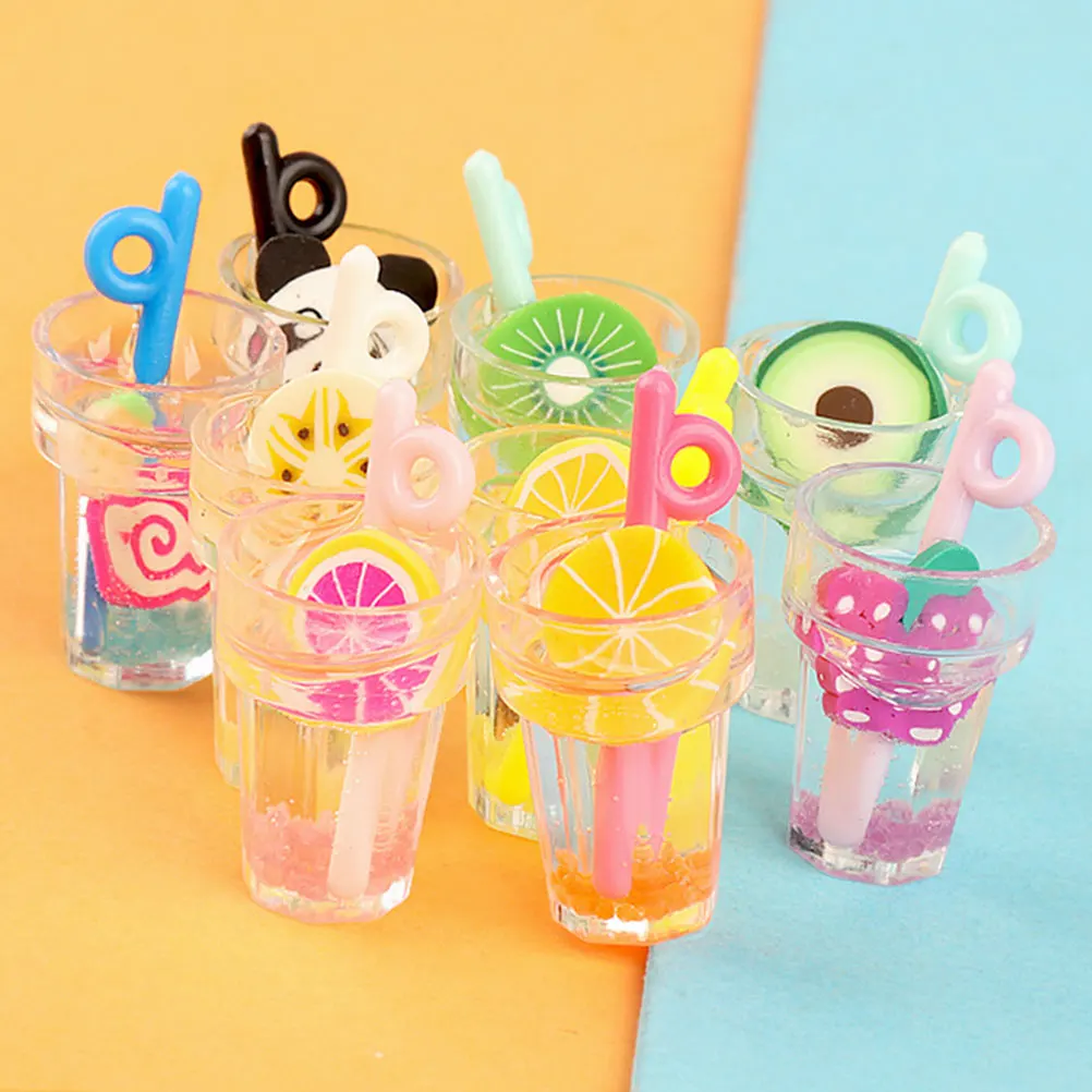 10 個 DIY アクセサリー模擬ミニドリンクボトルドリンクプラスチックミニチュアごっこ
