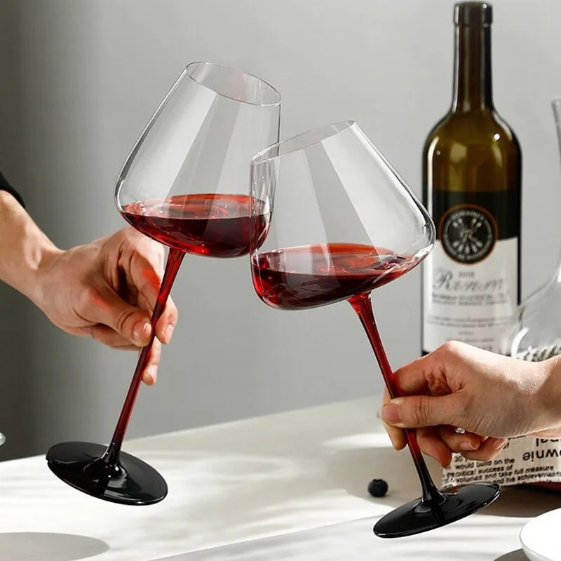 550ml Black Red Wine Glasses Home Nordic Creative Light Luxury Red Wine Champagne Glass Crystal Glass Cup Kitchen Bar Drinkware