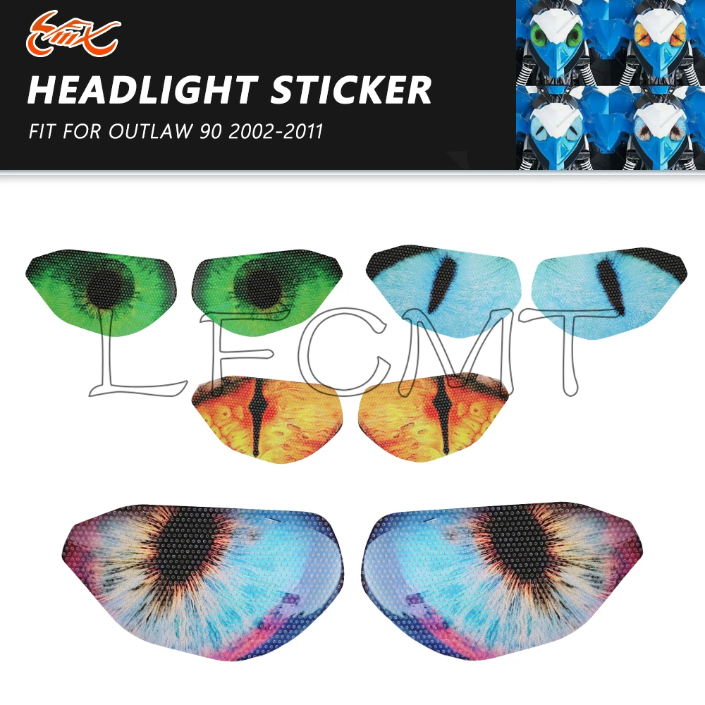 

Наклейки-декорации для передних фар Polaris ATV Outlaw 90 (2007-2016) и 110 (2016-2024), защитные наклейки-глазки для фар