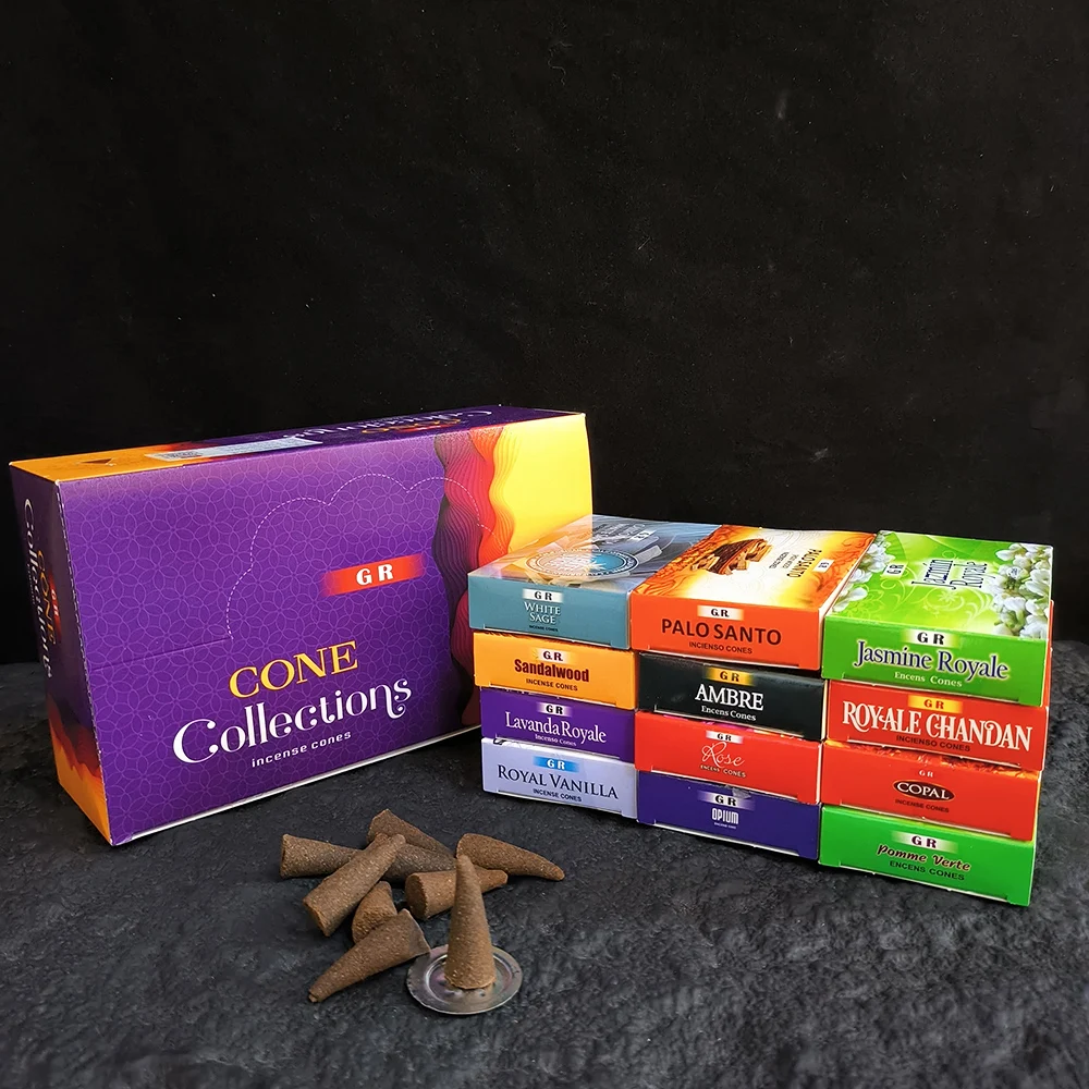 120pcs/lot Natural White sage Indian Incense Cones with incense holder Palo Santo Sandalwood Lavender Meditation scents for Home