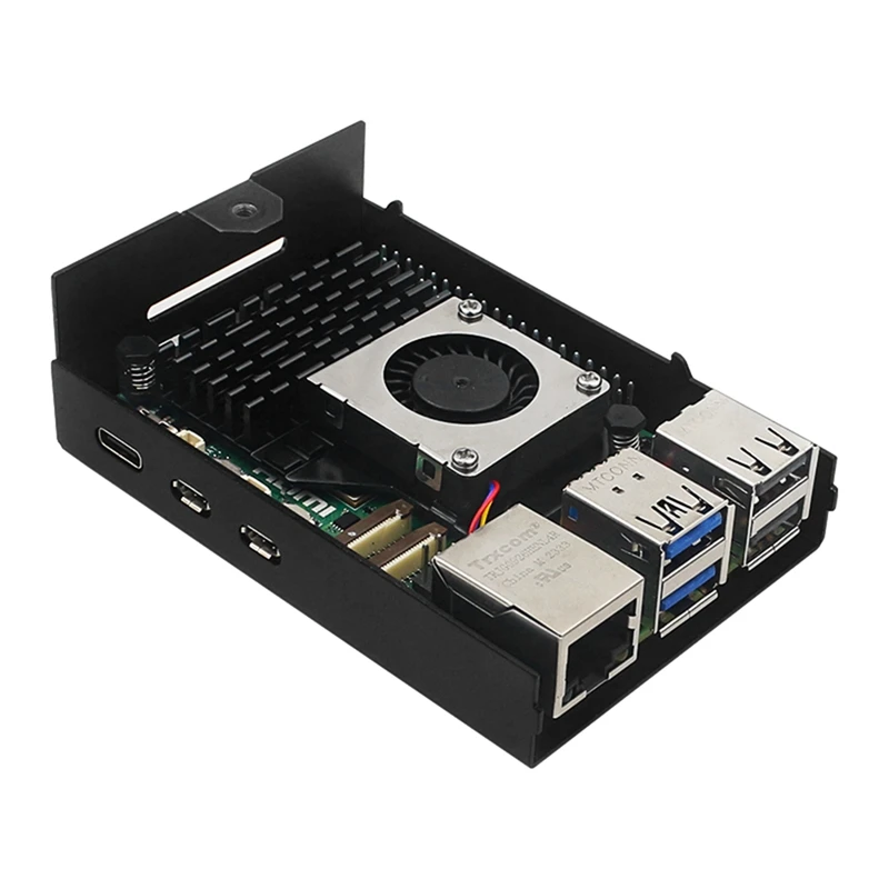 For 5 Aluminum Alloy Shell Active and PassIve Cooling Radiator Enclosure Metal Case for RPi 5-A27R
