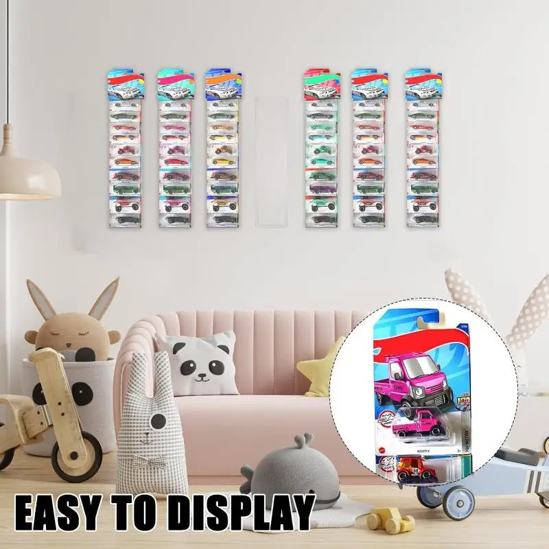 Clear Model Car Display Case Scratch Resistant 1/5 Pcs Transparent Holder for Packaged Diecast Model Cars Collection