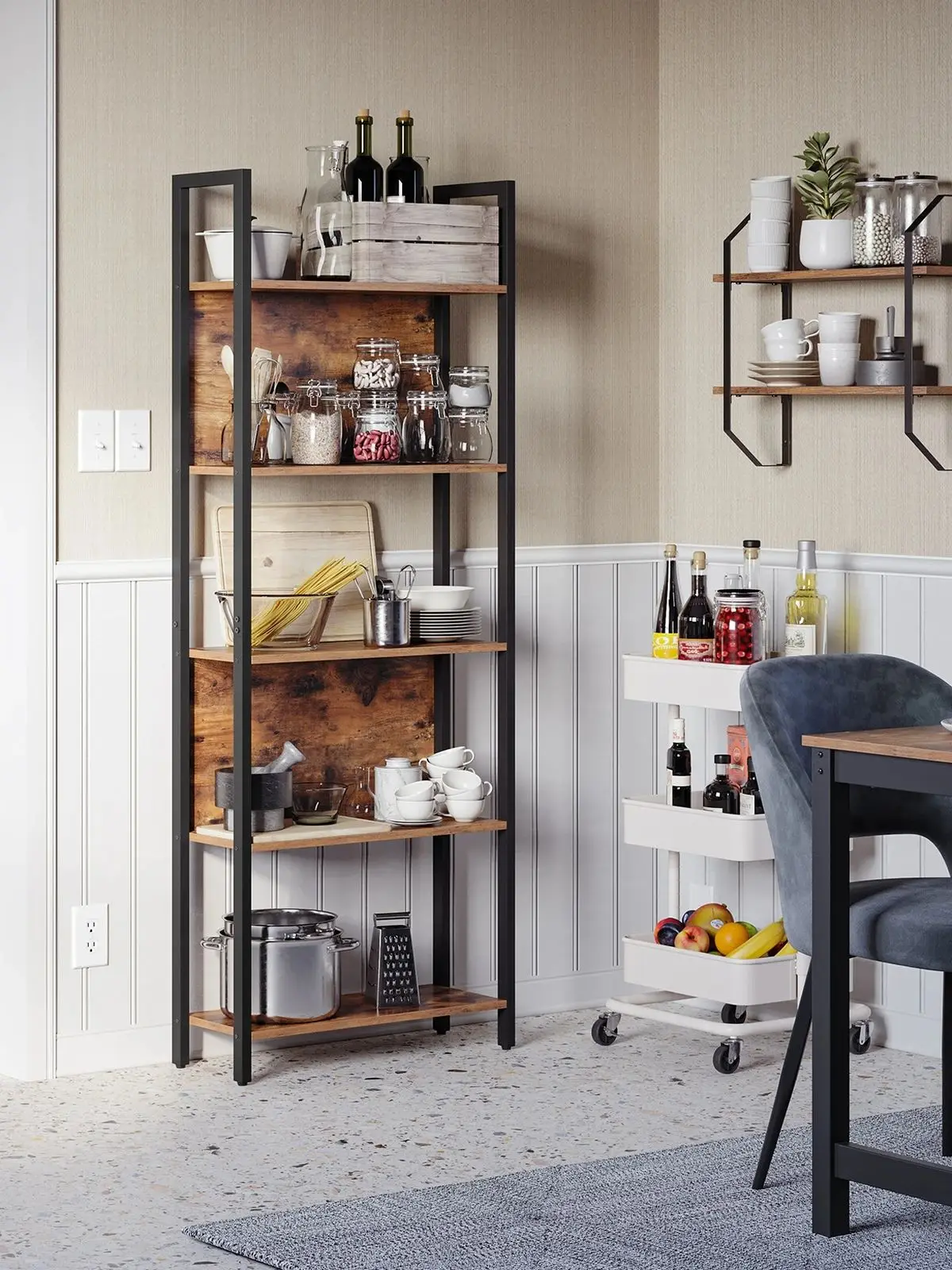 VASAGLE 5-Tier Bookshelf, Storage Rack Shelf, Bookcase with Steel Frame, for Living Room, Entryway, Hallway, Office