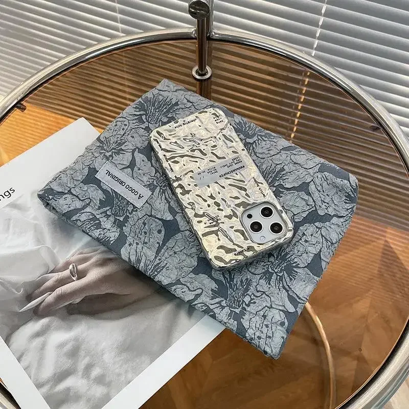 Вельветовая косметичка в корейском стиле с цветочной вышивкой, женская дорожная косметичка и портативный органайзер для макияжа