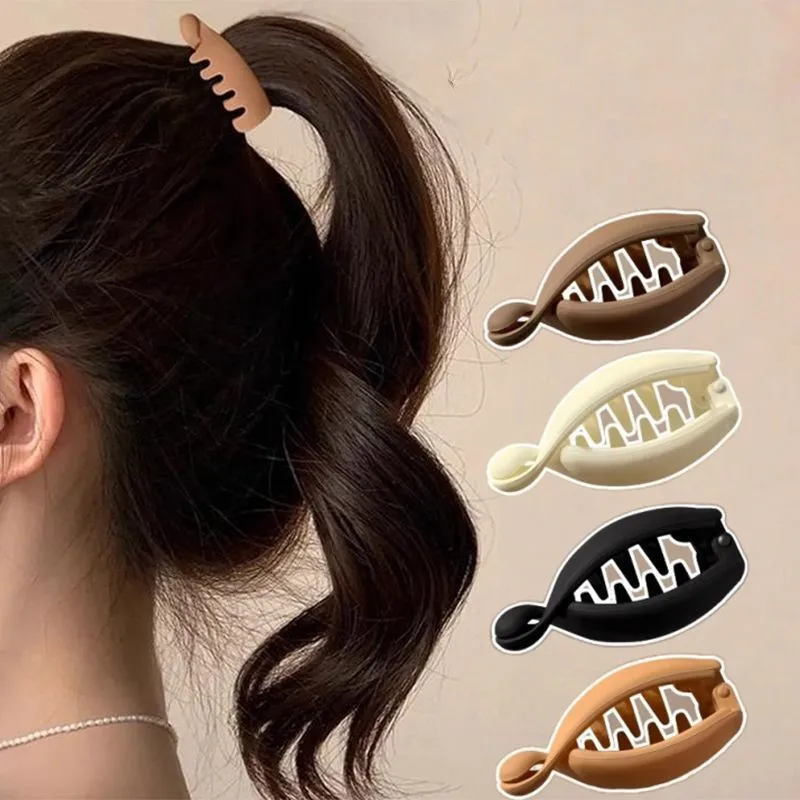 1/4 Stück Twist-Bananenclip Vertikaler Clip Pferdeschwanz-Haarclip Haarvolumen-Clip für Mädchen Hinterkopf Oberkopf Haarband