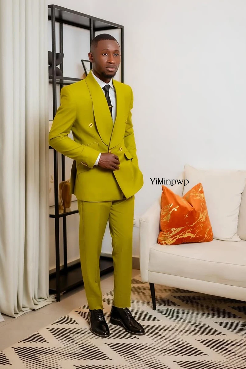 Trajes informales inteligentes lisos para hombre, esmoquin Formal para novio, chal con solapa, chaqueta de una botonadura, pantalones, conjunto de trajes de boda de negocios, 2 uds.