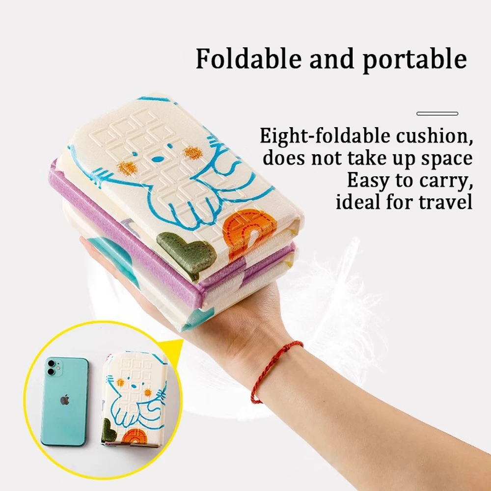Portable Folding Camping Cushion Outdoor Mat Ultralight XPE Waterproof Mat Cartoon Pattern Sitting Pad for Picnic Beach Travel