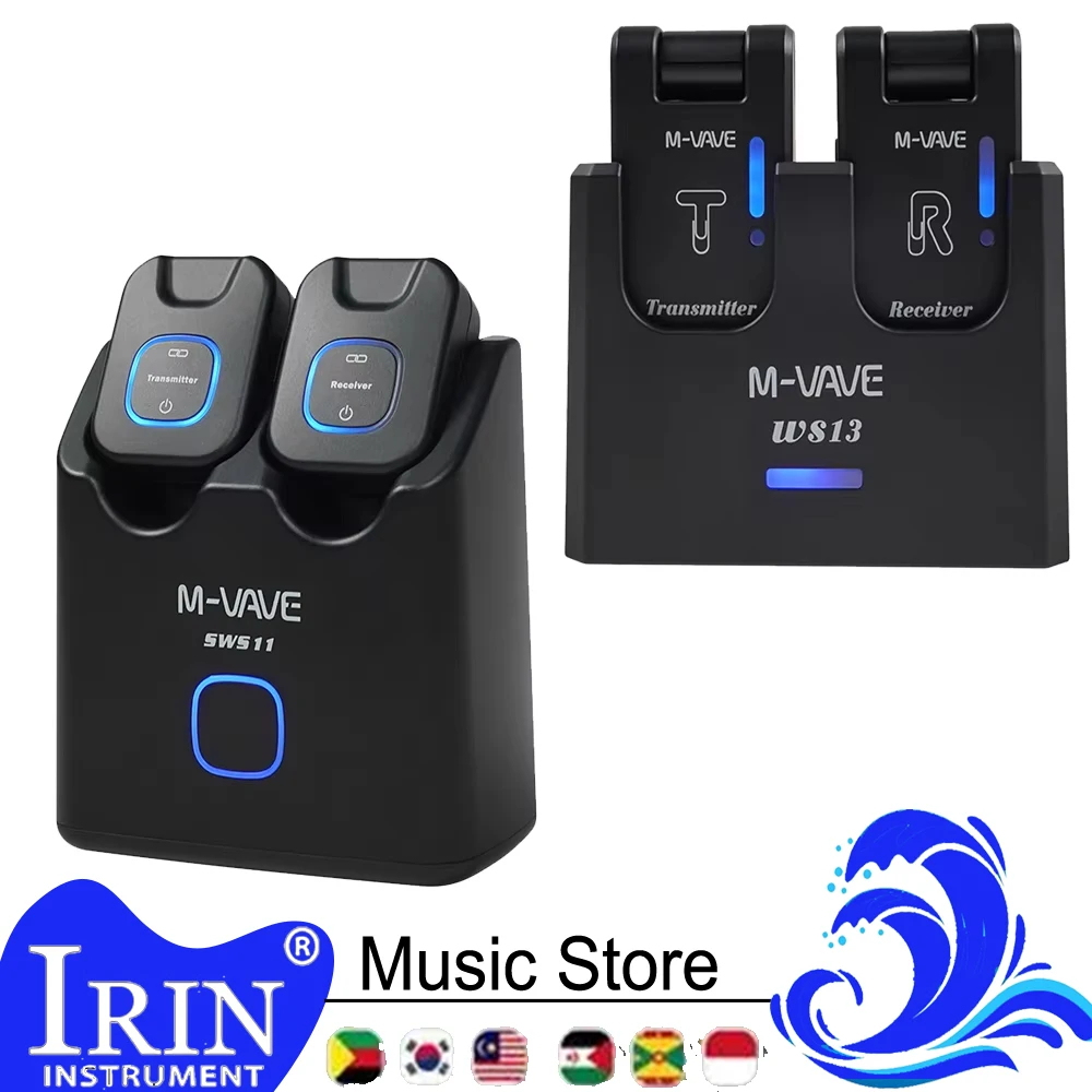 M-VAVE WP11/13 Wireless Guitar System 5.8GHz Digital Wireless Guitar Transmitter & Receiver with Rechargeable Charging Case ﻿