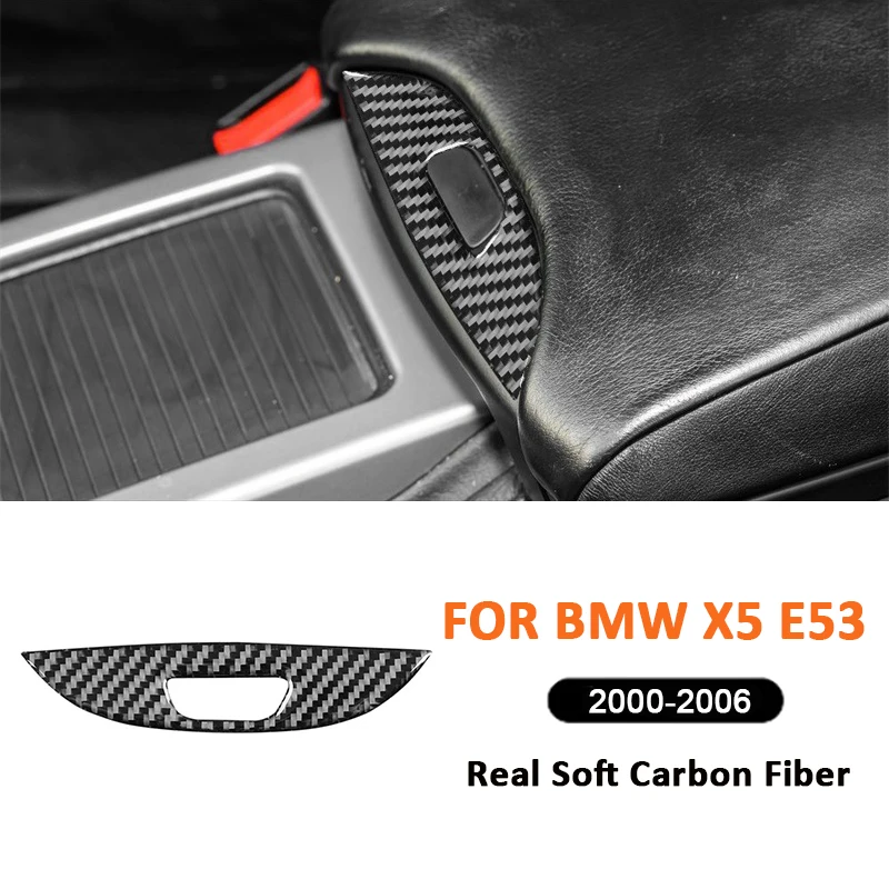 

For BMW X5 E53 2000-2006 Carbon Fiber Car Accessories Central Console Armrest Box Switch Button Panel Trim Decoration Sticker