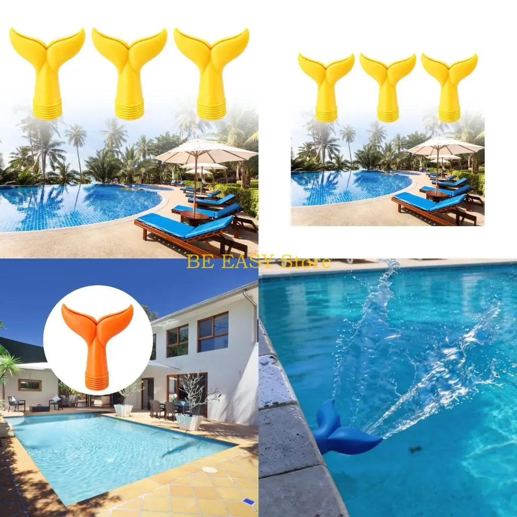 E28F Poolside Feature Nozzle for Water Display Zones, Tail Form Pool Head with Plastic Screw-On Base Layout Outdoor