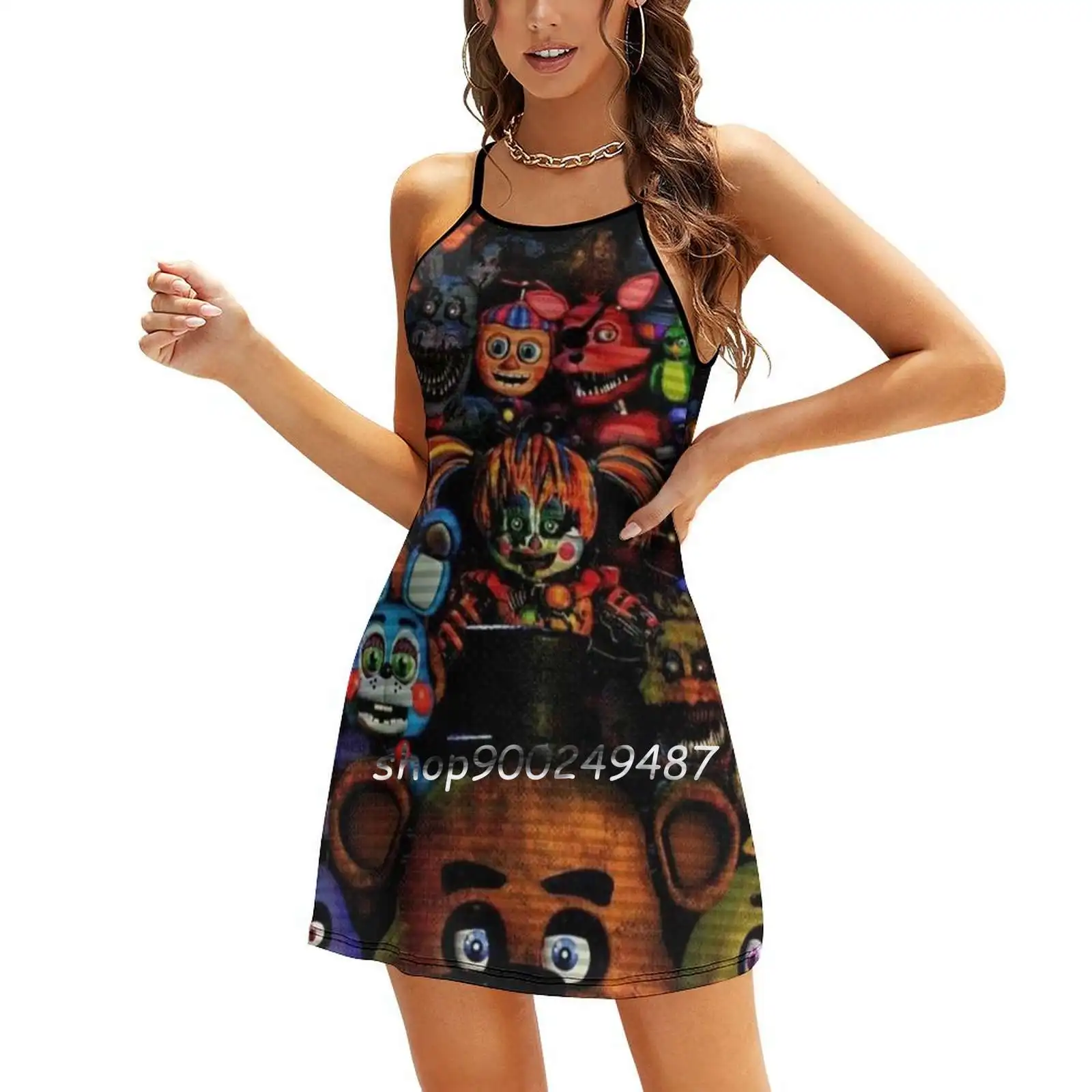 Design Fnaf For Best Custom Socks Tote Bag Phone Case Mask Evening Party Dresses Midi Sexy Dress Female Sweet One Piece Dress